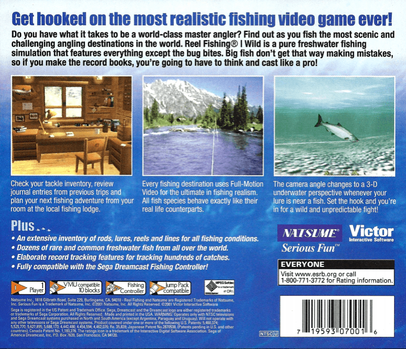 Reel Fishing + Wild — box-2D-back (US)
