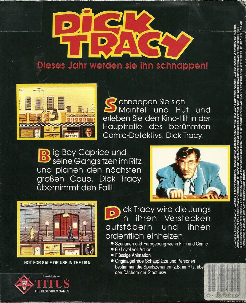 Dick Tracy — box-2D-back (EU)