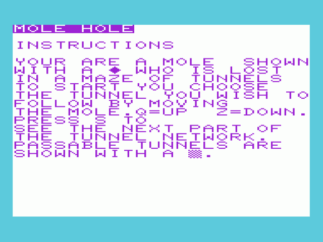 Mole Hole — sstitle (WOR)