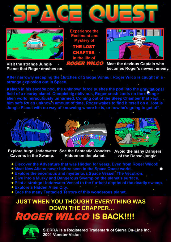 Space Quest : The Lost Chapter — box-2D-back (WOR)