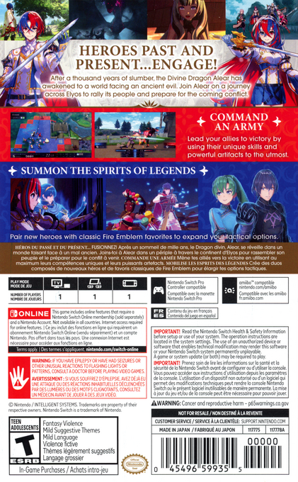 Fire Emblem Engage — box-2D-back (US)