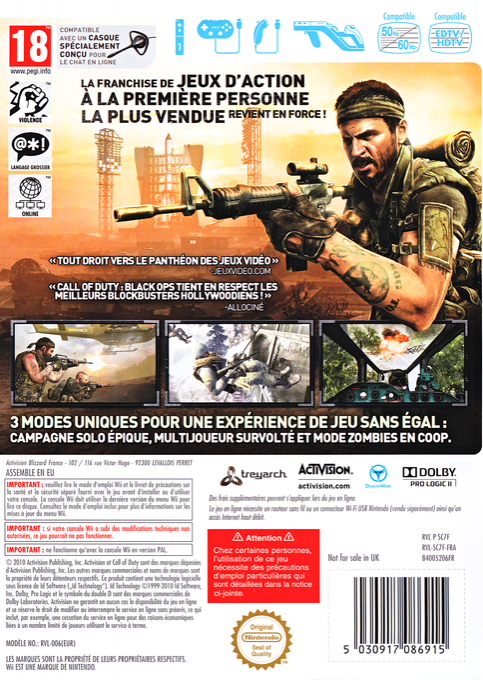 Call of Duty - Black Ops — box-2D-back (FR)