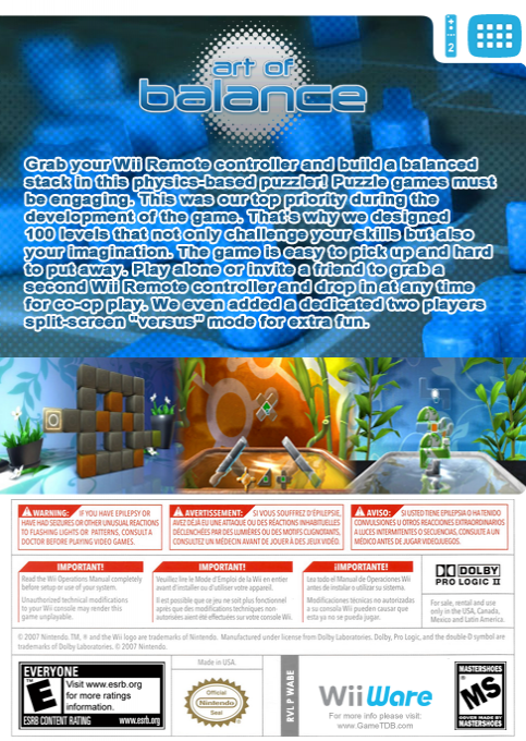 Art Of Balance — box-2D-back (US)