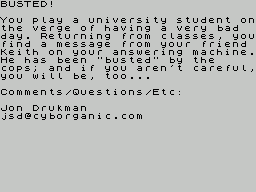 ZxZvm - Busted! - Psychedelic Interactive Fiction — sstitle (WOR)