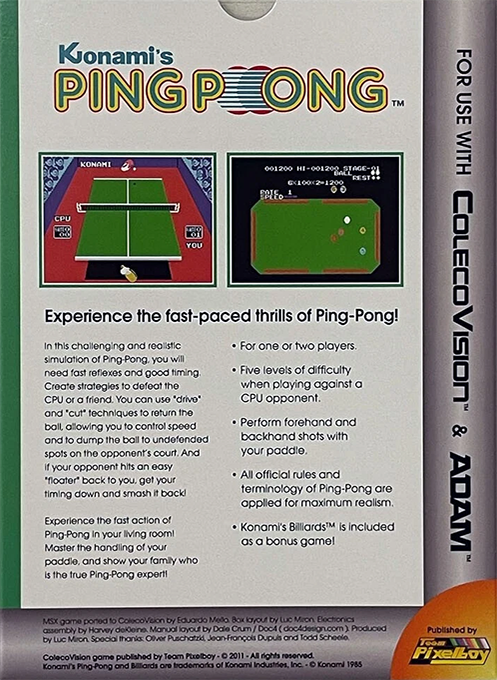 Konami's Ping Pong — box-2D-back (WOR)