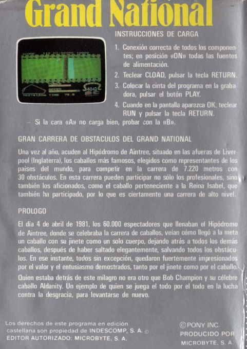 Champions Grand National — box-2D-back (SP)