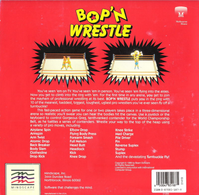 Bop 'n Wrestle — box-2D-back (US)