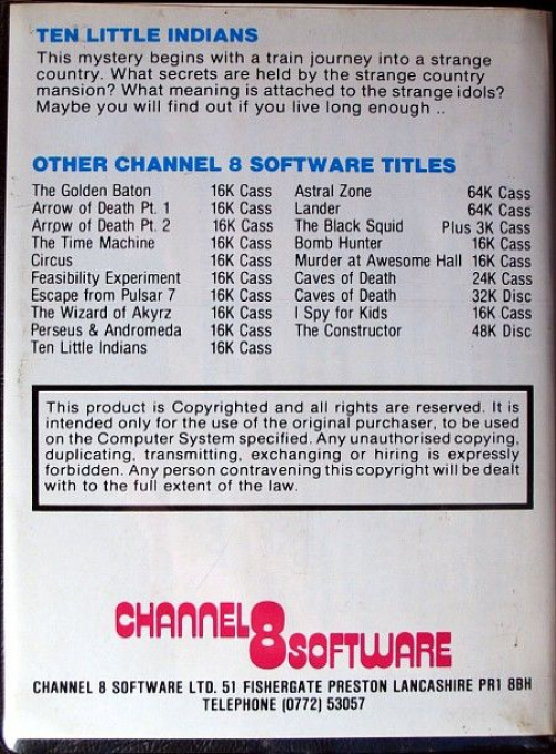 Ten Little Indians — box-2D-back (EU)