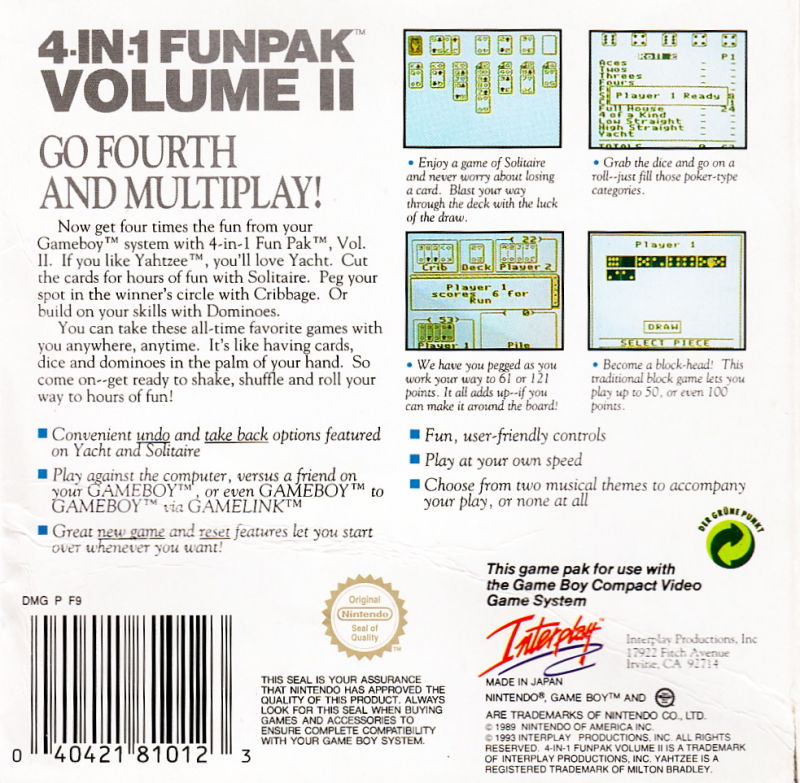 4-in-1 Fun Pak Volume II — box-2D-back (EU)