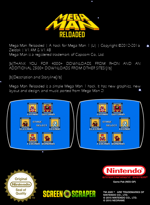 MegaMan : Reloaded — box-2D-back (SS)