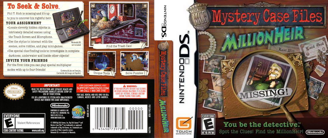 Mystery Case Files - Millionheir — box-texture (US)