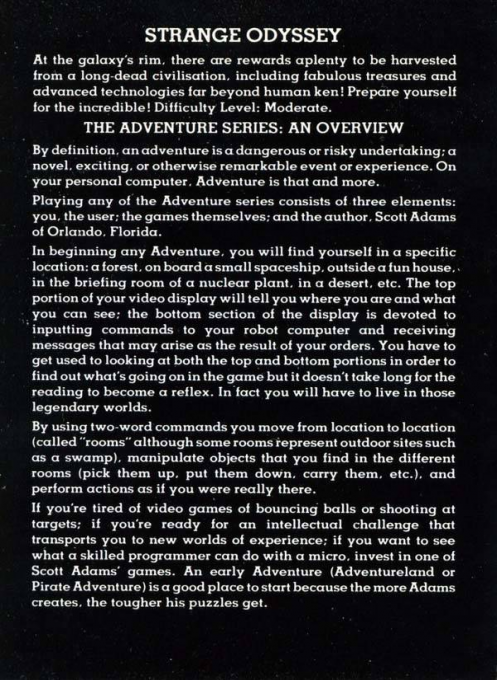 Strange Odyssey — box-2D-back (EU)