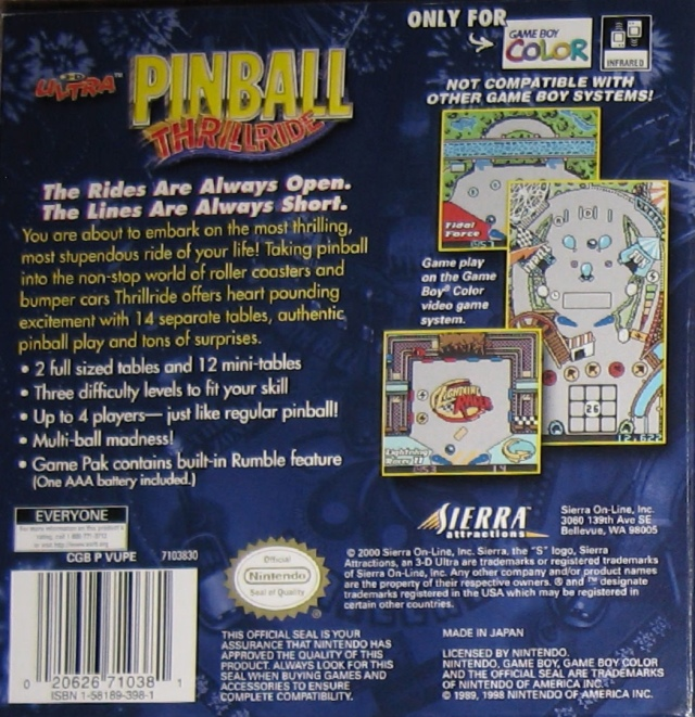 3d Ultra Pinball - Thrillride — box-2D-back (US)