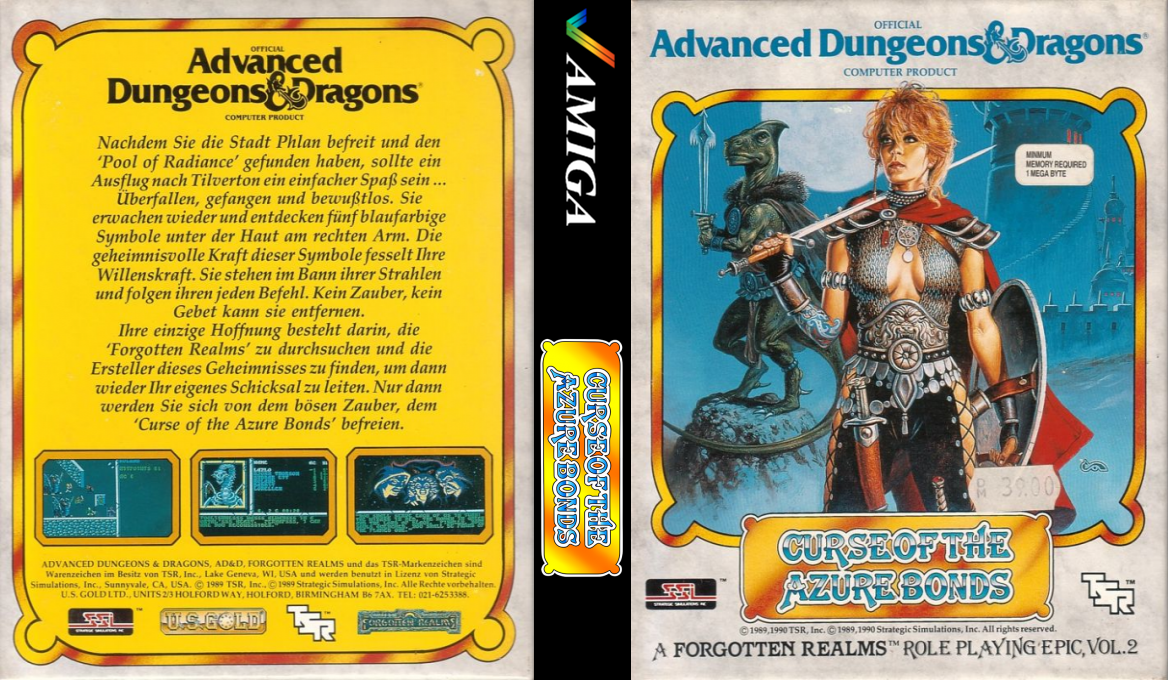 Advanced Dungeons & Dragons - Curse of the Azure Bonds - A Forgotten Realms Fantasy Role-Playing Epic, Vol.II — box-texture (EU)