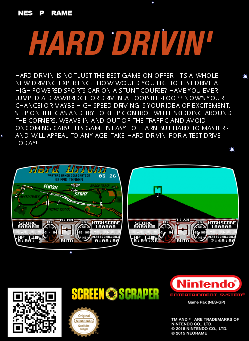 Hard Drivin' — box-2D-back (SS)