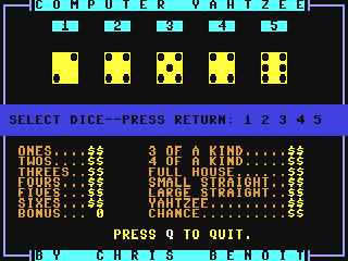 Computer Yahtzee — ss (WOR)