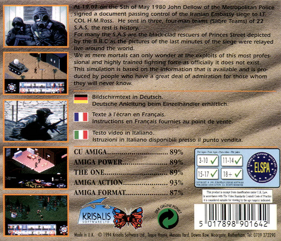 Sabre Team — box-2D-back (EU)