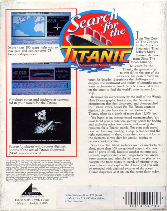 Search For The Titanic — box-2D-back (US)