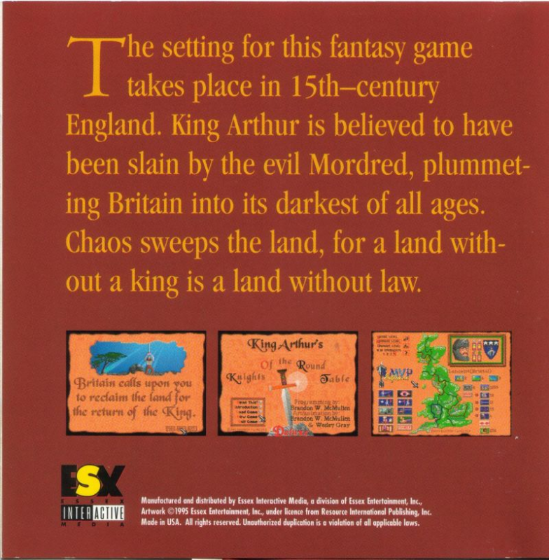 King Arthur's Kort — box-2D-back (US)