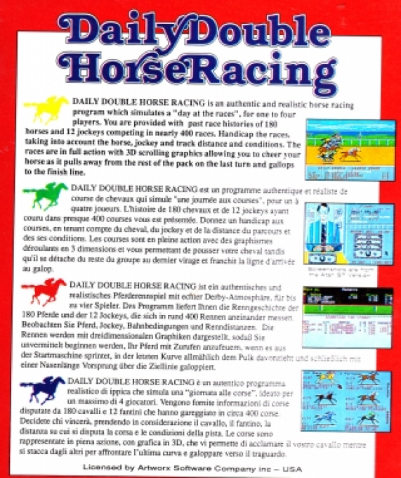 Daily Double Horse Racing — box-2D-back (EU)
