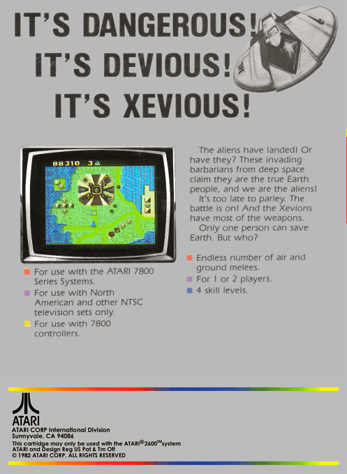 Xevious — box-2D-back (US)