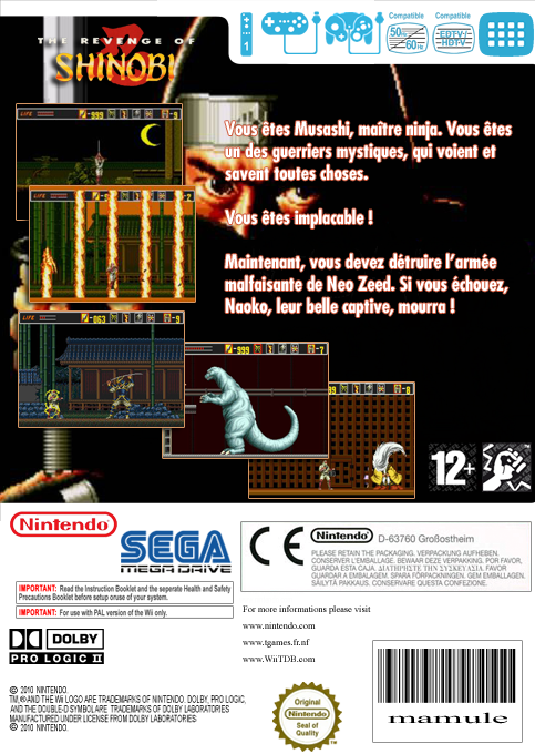 Revenge Of Shinobi, The — box-2D-back (FR)