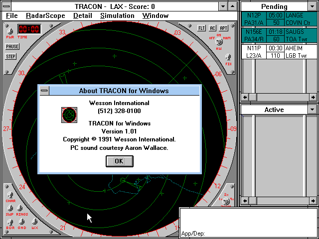 Tracon for Windows — sstitle (WOR)