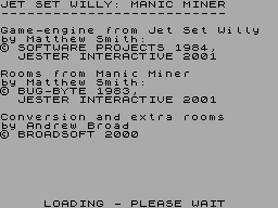 Jet Set Willy - Manic Miner — sstitle (WOR)