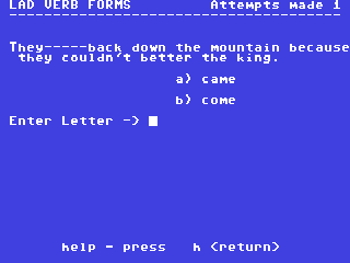 LAD Verb Forms — ss (WOR)