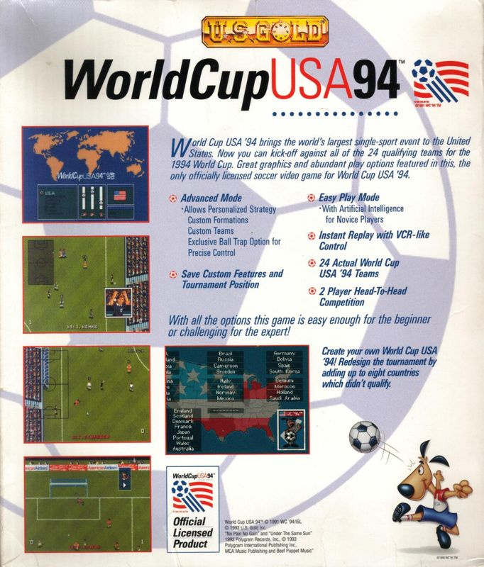 World Cup Usa 94 — box-2D-back (US)