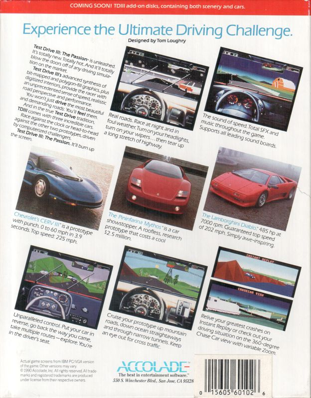 Test Drive 3 The Passion — box-2D-back (EU)