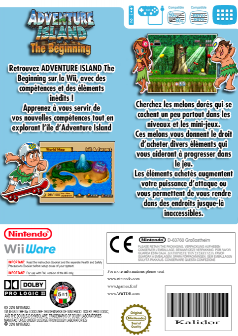 Adventure Island - The Beginning — box-2D-back (FR)