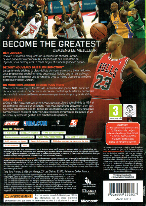NBA 2K11 — box-2D-back (FR)
