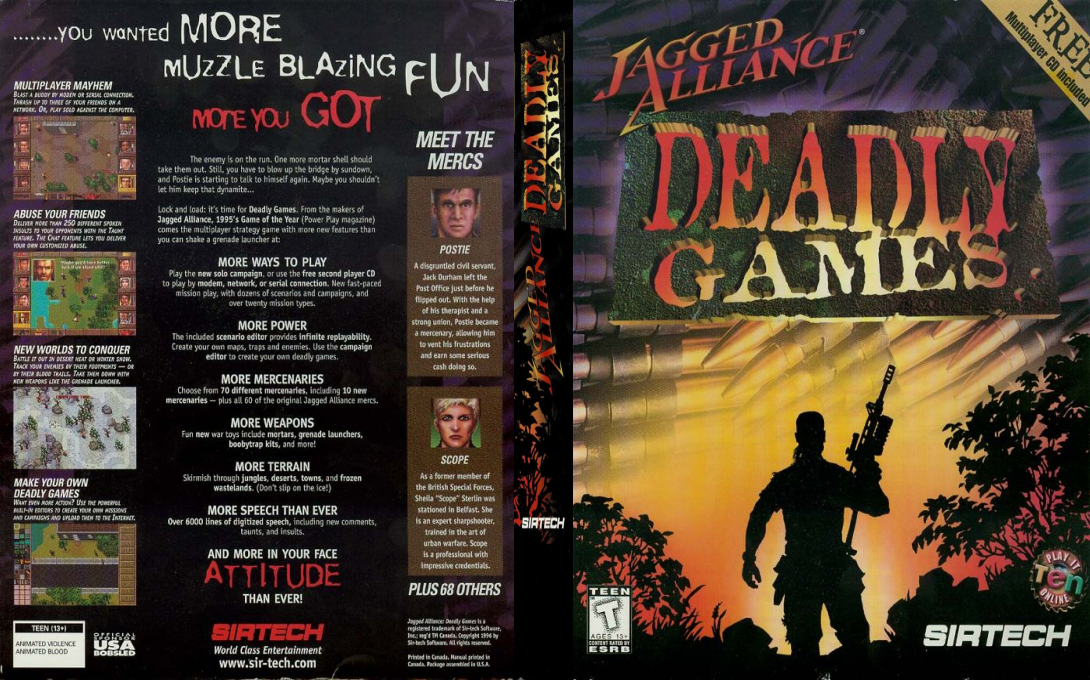 Jagged Alliance - Deadly Games — box-texture (US)