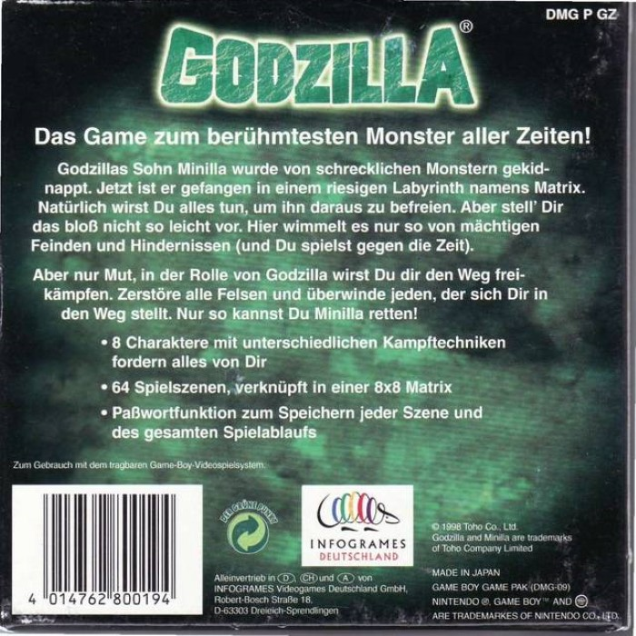 Godzilla — box-2D-back (DE)