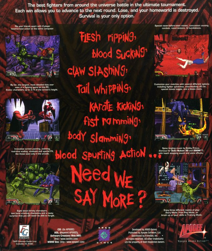 Xenophage - Alien Bloodsport — box-2D-back (US)