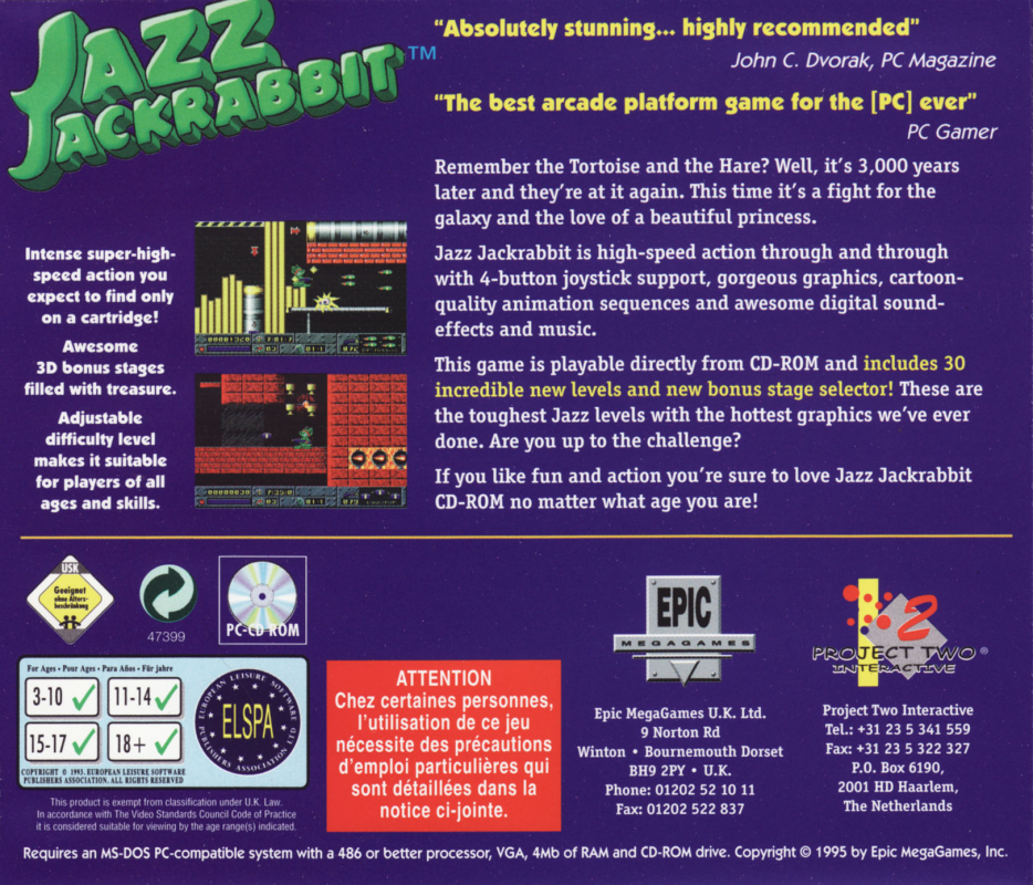 Jazz Jackrabbit — box-2D-back (CUS)