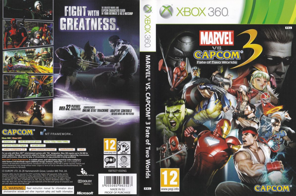 Marvel vs. Capcom 3 - Fate of Two Worlds — box-texture (UK)