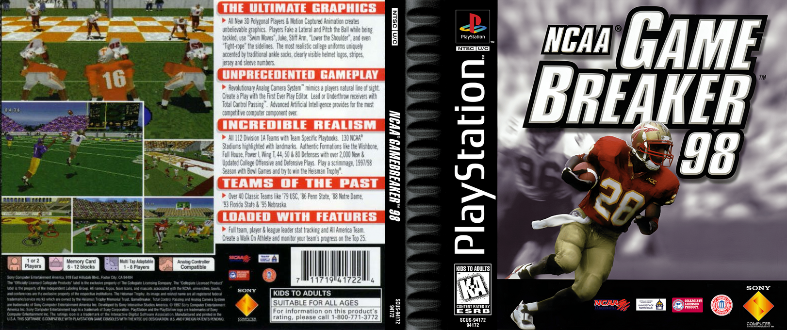NCAA Gamebreaker 98 — box-texture (US)