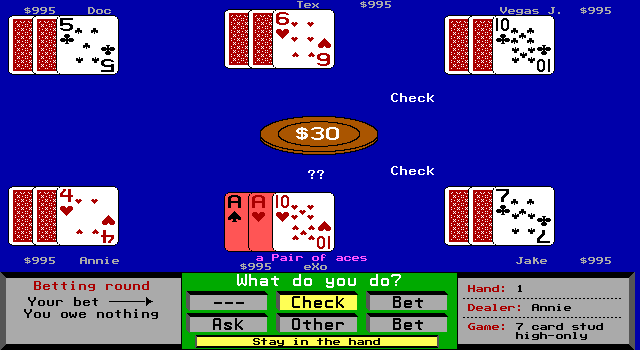Amarillo Slim's 7 Card Stud — ss (WOR)