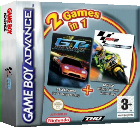 2 Games in 1 - Moto GP + GT Advance 3 - Pro Concept Racing — box-3D (EU)