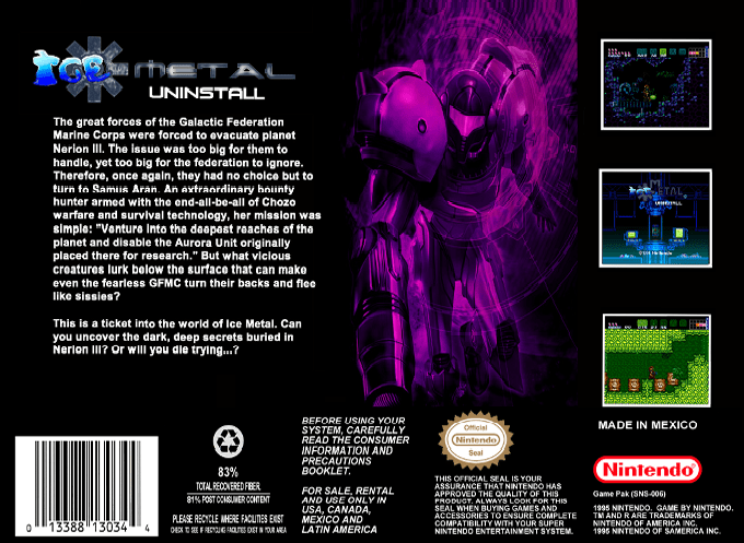 Super Metroid - Hacks — box-2D-back (US)