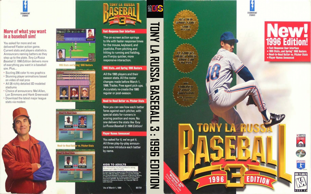 Tony La Russa Baseball 3 - 1996 Edition — box-texture (US)
