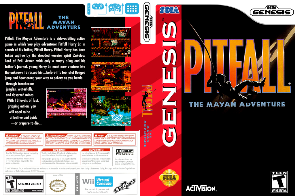 Pitfall : The Mayan Adventure — box-texture (US)