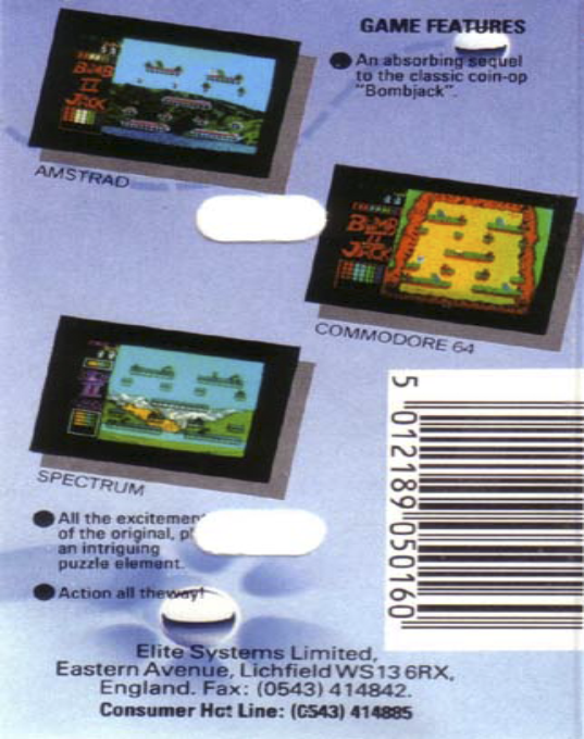 Bomb Jack 2 — box-2D-back (EU)