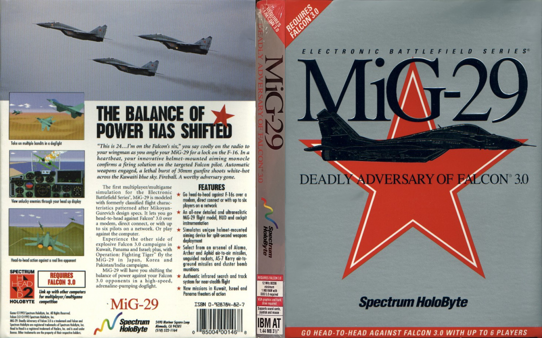 Mig-29 - Deadly Adversary Of Falcon 3.0 — box-texture (EU)
