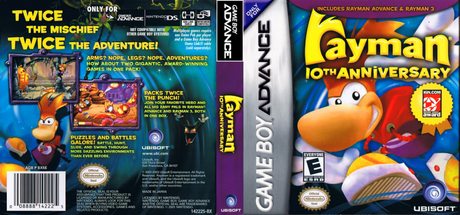 Rayman - 10th Anniversary — box-texture (US)