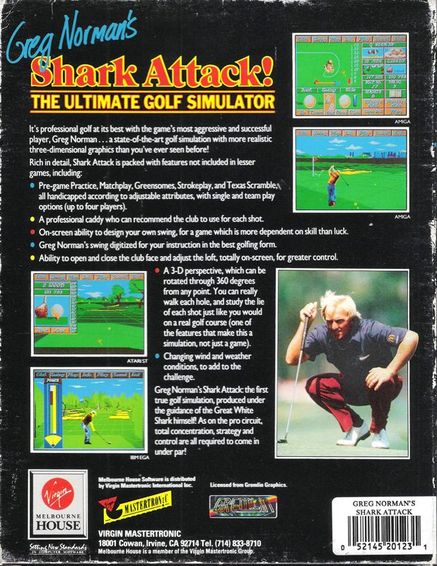 Greg Norman's Shark Attack! The Ultimate Golf Simulator — box-2D-back (US)