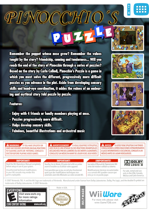 Pinocchio's Puzzle — box-2D-back (US)