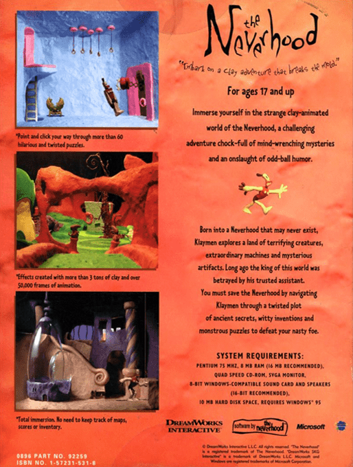 The Neverhood — box-2D-back (WOR)